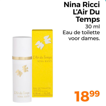 Nina Ricci   eau de toilette folder aanbieding bij  Trekpleister - details