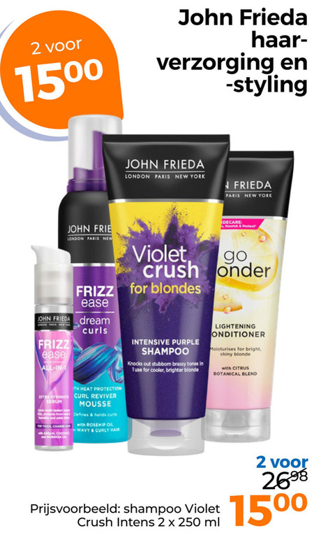 John Frieda   shampoo, haarverzorging folder aanbieding bij  Trekpleister - details