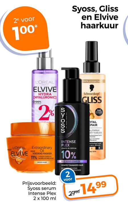 Gliss Kur   haarverzorging folder aanbieding bij  Trekpleister - details