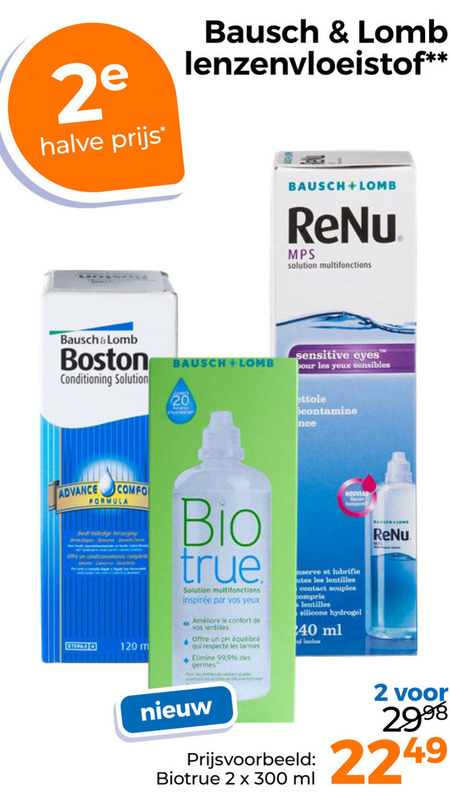 Bausch and Lomb   contactlensvloeistof folder aanbieding bij  Trekpleister - details