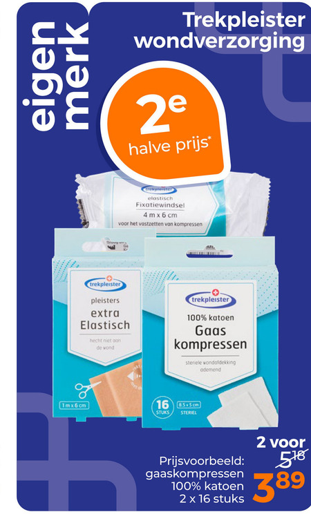 Trekpleister Huismerk   wondverzorging, pleister folder aanbieding bij  Trekpleister - details