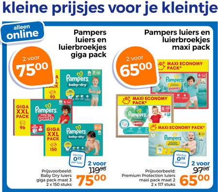 Pampers   luierbroekjes, luiers folder aanbieding bij  Trekpleister - details