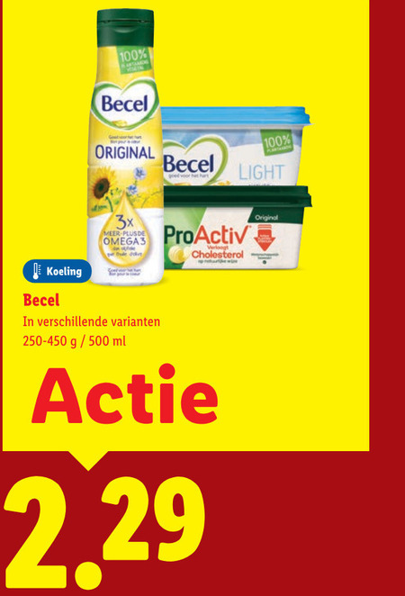 Becel   margarine, olie en vetten folder aanbieding bij  Lidl - details
