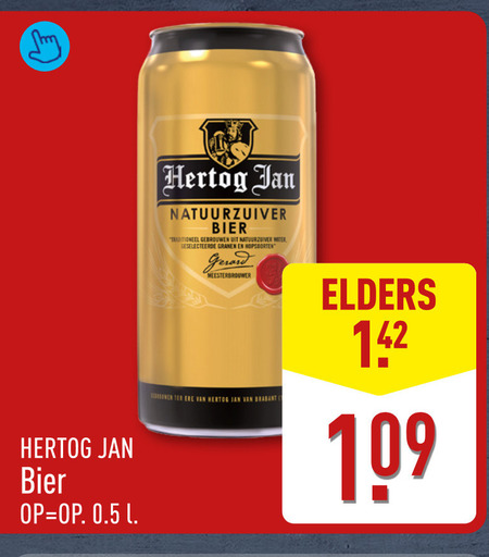 Hertog Jan   blikje bier folder aanbieding bij  Aldi - details