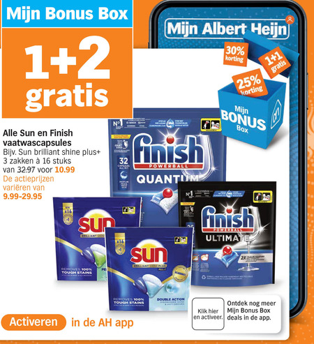 Finish   vaatwasmiddel folder aanbieding bij  Albert&nbsp;Heijn - details