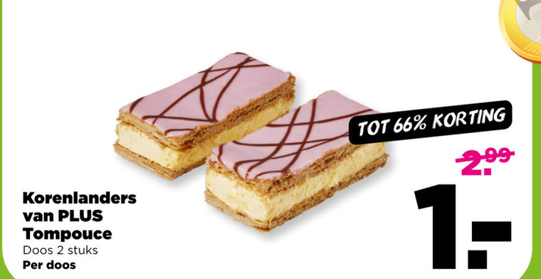 Korenlanders   tompouce folder aanbieding bij  Plus - details
