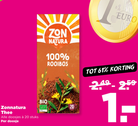 Zonnatura   thee folder aanbieding bij  Plus - details