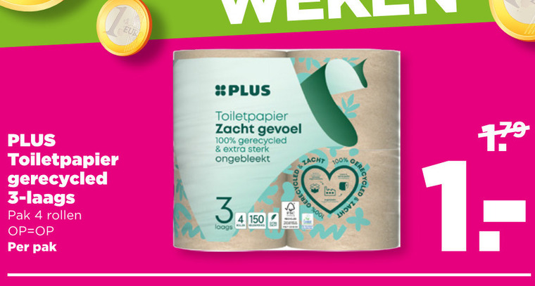 Plus Huismerk   toiletpapier folder aanbieding bij  Plus - details