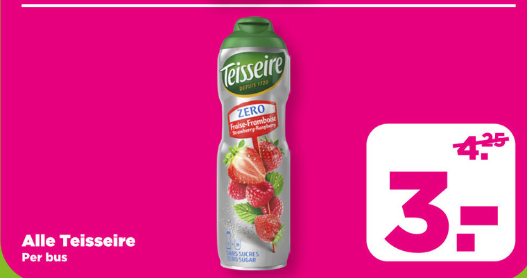 Teisseire   limonadesiroop folder aanbieding bij  Plus - details