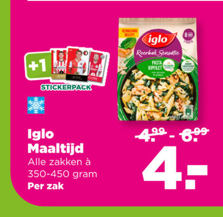 Iglo   diepvriesmaaltijd folder aanbieding bij  Plus - details