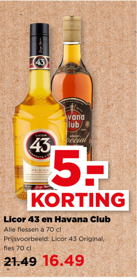 Licor 43   rum, likeur folder aanbieding bij  Plus - details