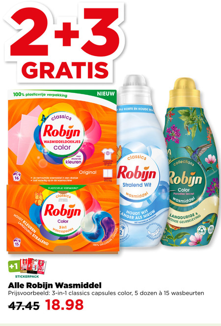 Robijn   wasmiddel folder aanbieding bij  Plus - details