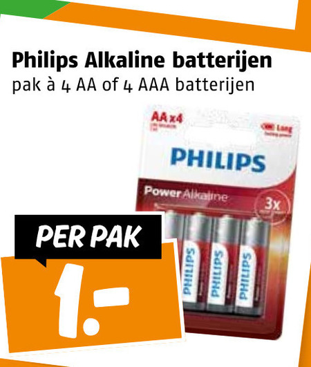 Philips   batterij folder aanbieding bij  Poiesz - details