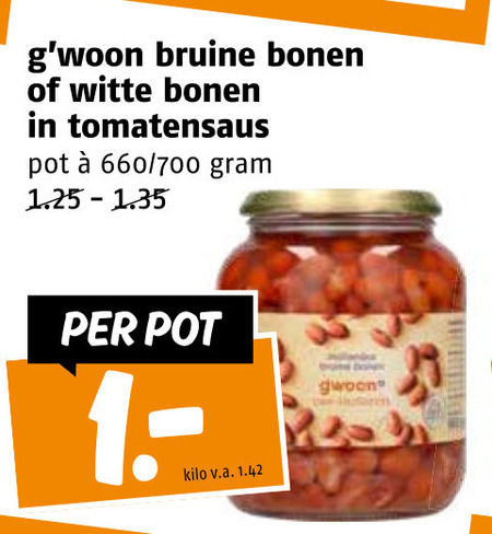 Gwoon   bruine bonen folder aanbieding bij  Poiesz - details