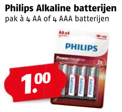 Philips   batterij folder aanbieding bij  Poiesz - details