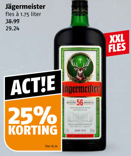 Jagermeister   kruidenbitter folder aanbieding bij  Poiesz - details
