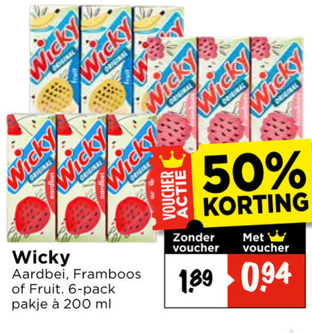 Wicky   fruitdrank folder aanbieding bij  Vomar - details