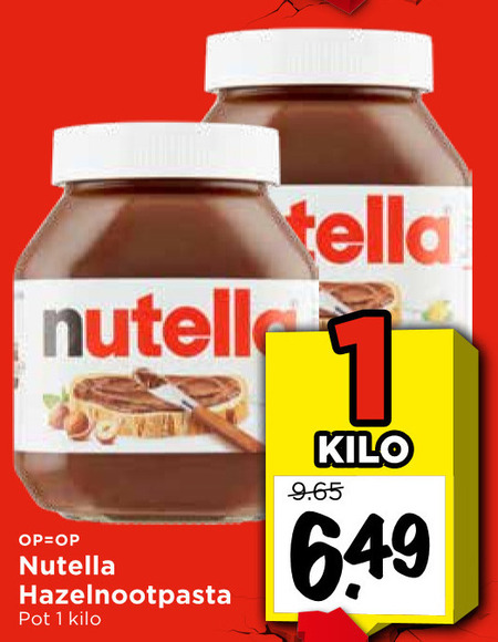 Nutella   hazelnootpasta folder aanbieding bij  Vomar - details