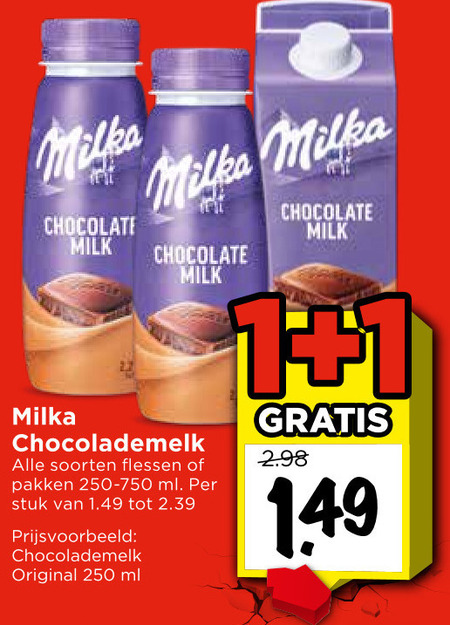 Milka   chocolademelk folder aanbieding bij  Vomar - details