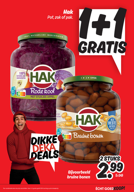 Hak   bruine bonen, groenteconserven folder aanbieding bij  Dekamarkt - details