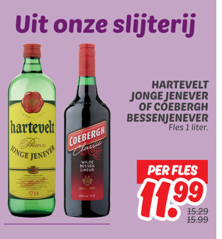 Coebergh   bessenjenever, jenever folder aanbieding bij  Dekamarkt - details