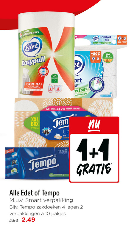 Edet   toiletpapier, zakdoek folder aanbieding bij  Jumbo - details