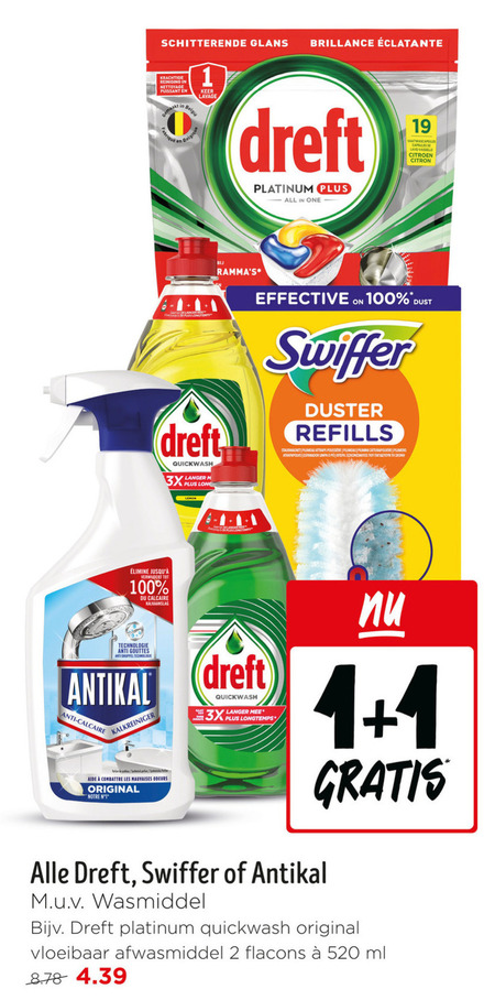 Dreft   vaatwasmiddel, kalkaanslagreiniger folder aanbieding bij  Jumbo - details