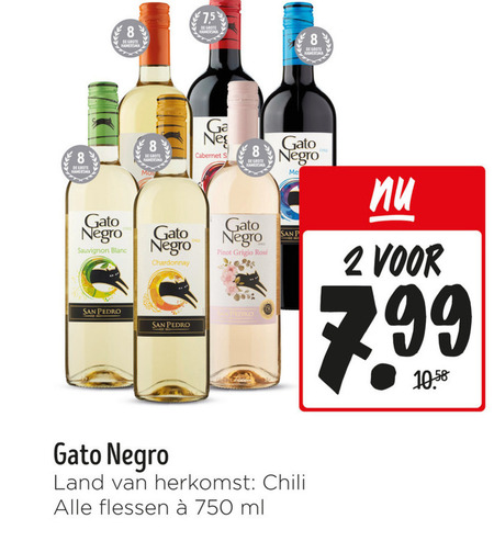 Gato Negro   rode wijn, rose folder aanbieding bij  Jumbo - details