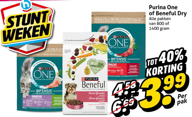 Beneful   hondenvoer, kattenvoer folder aanbieding bij  Hoogvliet - details