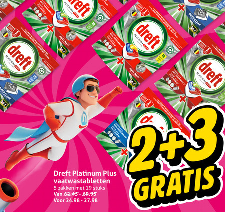 Dreft   vaatwasmiddel folder aanbieding bij  Hoogvliet - details