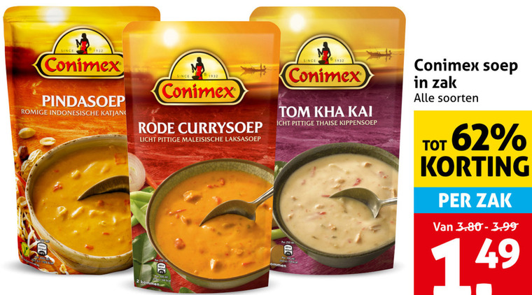 Conimex   soep folder aanbieding bij  Hoogvliet - details