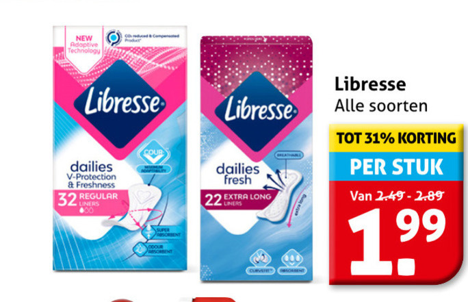 Libresse   inlegkruisjes, maandverband folder aanbieding bij  Hoogvliet - details
