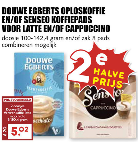 Douwe Egberts Senseo   oploskoffie, koffiepad folder aanbieding bij  MCD&nbsp;Supermarkt&nbsp;Basis - details
