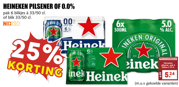 Heineken 0.0   blikje bier folder aanbieding bij  MCD&nbsp;Supermarkt&nbsp;Basis - details
