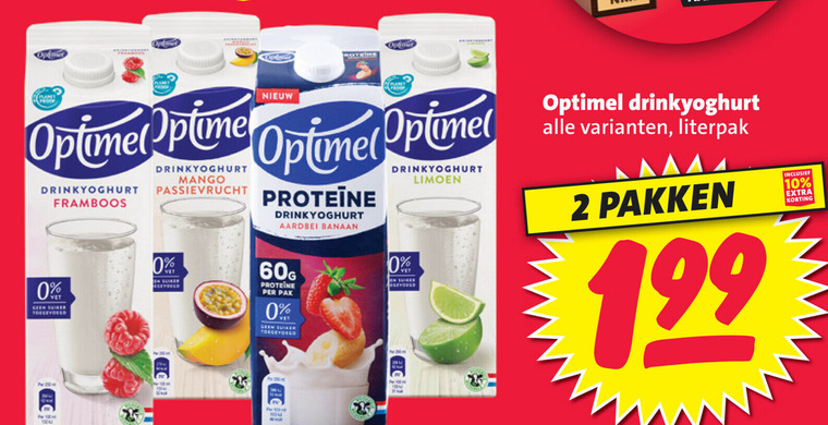 Optimel   drinkyoghurt folder aanbieding bij  Nettorama - details