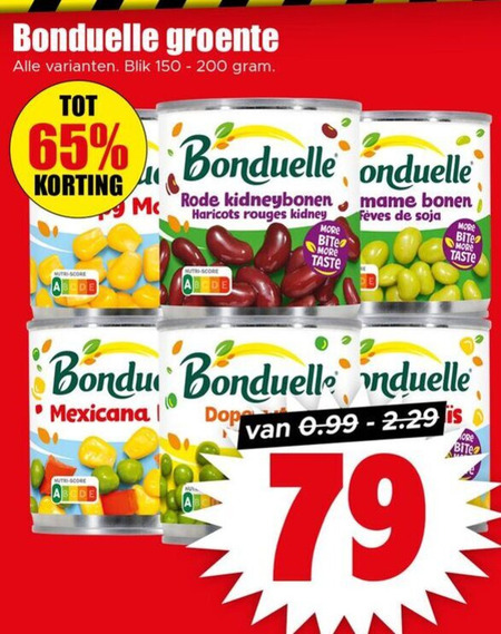 Bonduelle   groenteconserven folder aanbieding bij  Dirk - details
