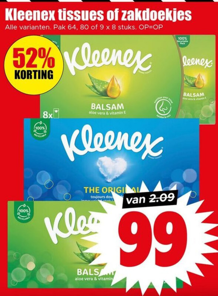Kleenex   zakdoek, tissue folder aanbieding bij  Dirk - details