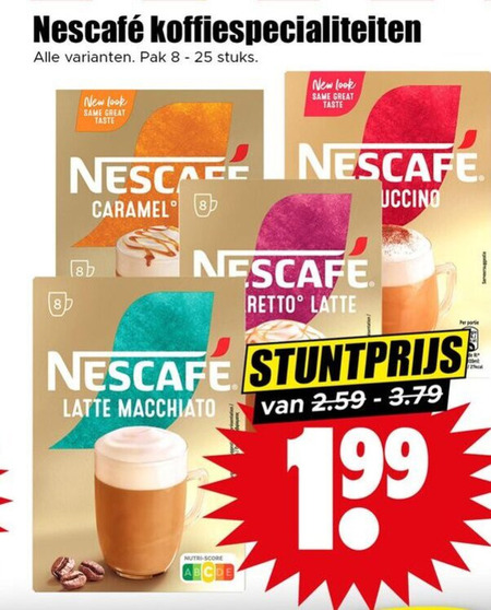 Nescafe   oploskoffie folder aanbieding bij  Dirk - details