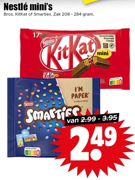 KitKat   mini chocoladerepen folder aanbieding bij  Dirk - details