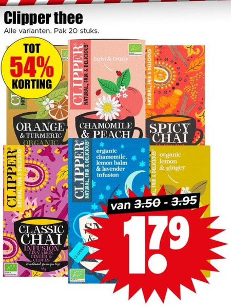 Clipper   thee folder aanbieding bij  Dirk - details