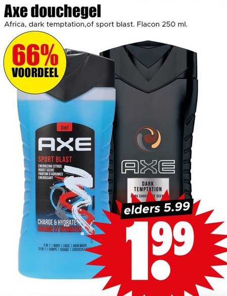 Axe   douchegel folder aanbieding bij  Dirk - details