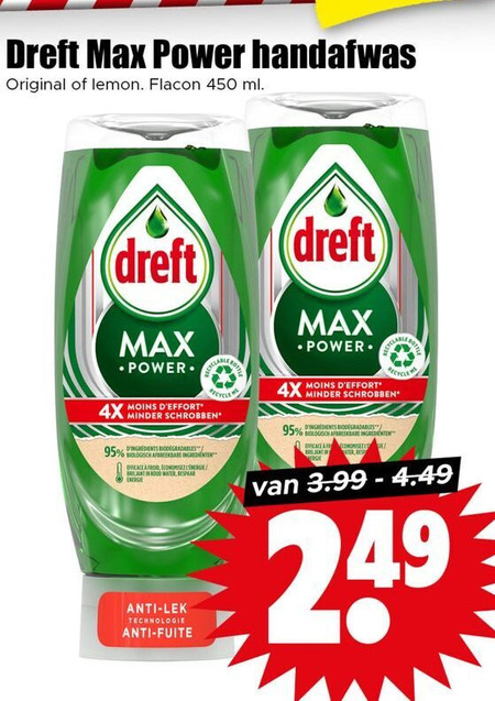 Dreft   afwasmiddel folder aanbieding bij  Dirk - details