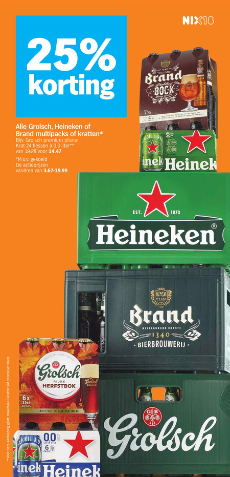 Heineken   krat bier, blikje bier folder aanbieding bij  Albert&nbsp;Heijn - details