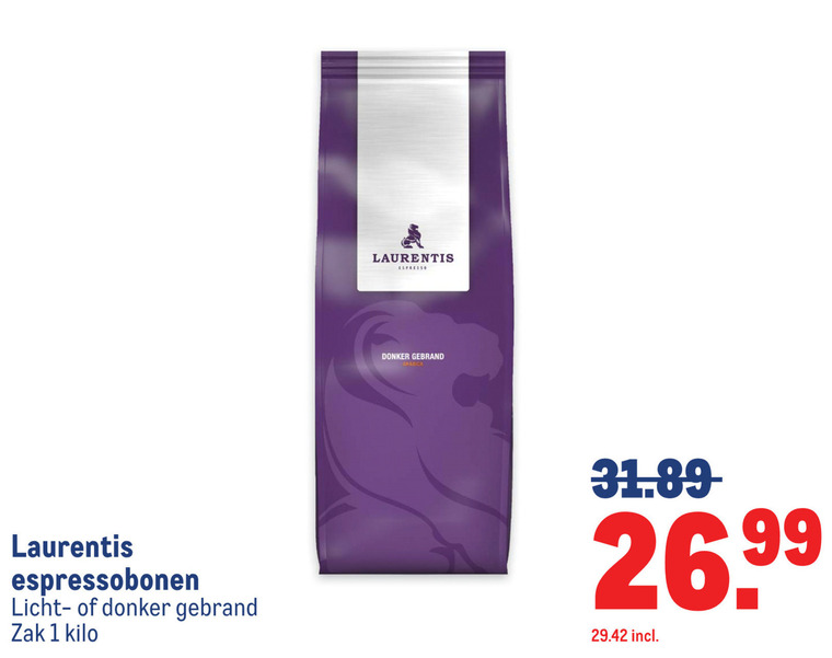 Laurentis   koffiebonen folder aanbieding bij  Makro - details
