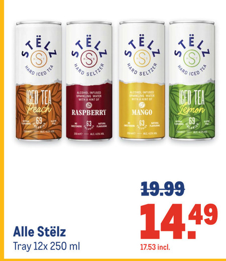 Stelz   hard seltzer folder aanbieding bij  Makro - details