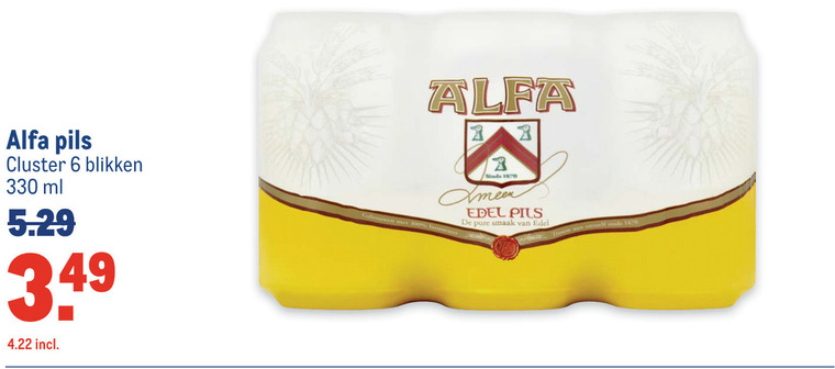 Alfa   blikje bier folder aanbieding bij  Makro - details