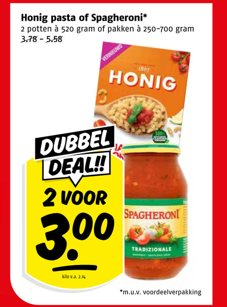 Spagheroni   pastasaus, pasta folder aanbieding bij  Poiesz - details