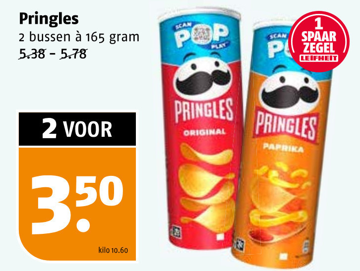 Pringles   chips folder aanbieding bij  Poiesz - details