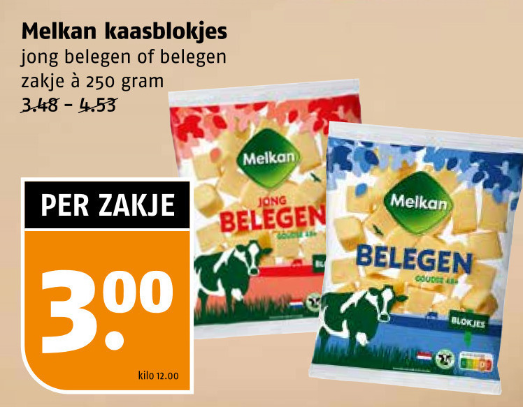 Melkan   kaasblokjes folder aanbieding bij  Poiesz - details