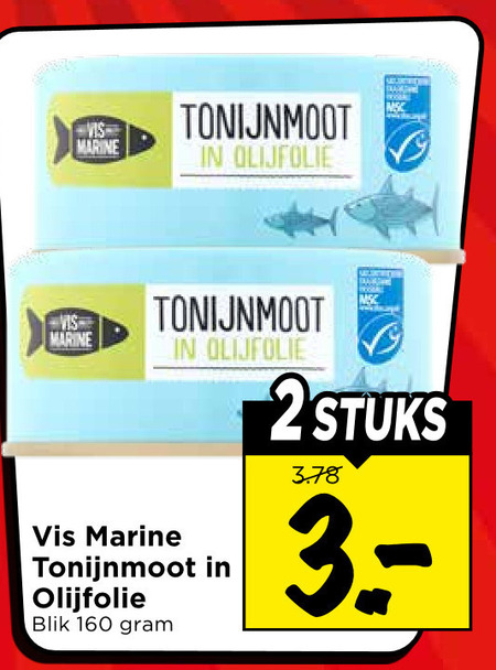 Vis Marine   tonijn in blik folder aanbieding bij  Vomar - details